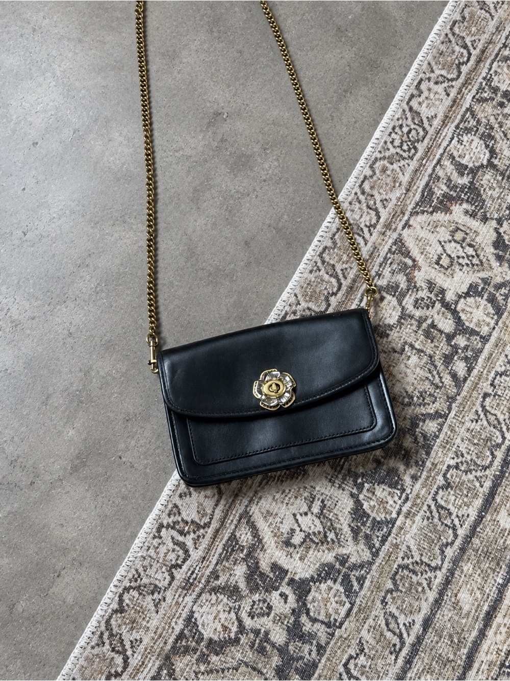 COACH Parker Leather Crossbody Bag In Black